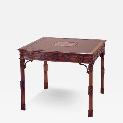 19th C Style Chippendale Mahogany Game Table