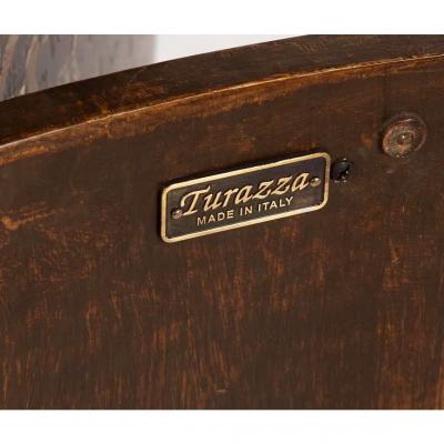 19th C Style Italian Painted Turazza Demilune Console Cabinet