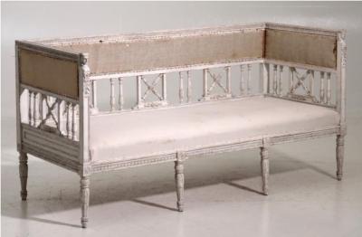 19th C Swedish Gustavian Style Banquette