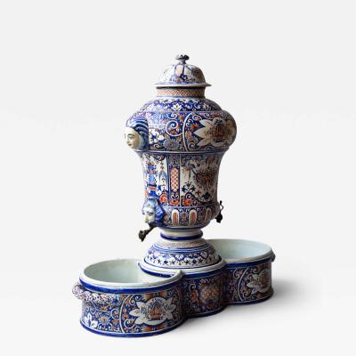 19th CENTURY FAIENCE TABLE WATER FOUNTAIN WITH DOUBLE BASIN
