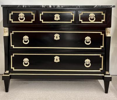 19th Cent Ebony Empire Commode or Nightstand Refinished Bronze Mounted