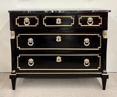 19th Cent Ebony Empire Commode or Nightstand Refinished Bronze Mounted