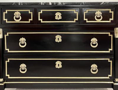 19th Cent Ebony Empire Commode or Nightstand Refinished Bronze Mounted