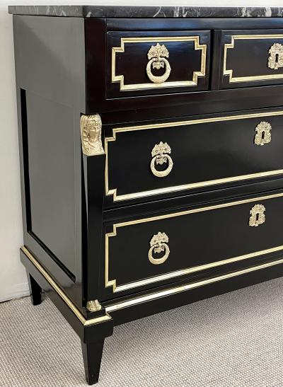 19th Cent Ebony Empire Commode or Nightstand Refinished Bronze Mounted