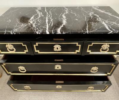 19th Cent Ebony Empire Commode or Nightstand Refinished Bronze Mounted