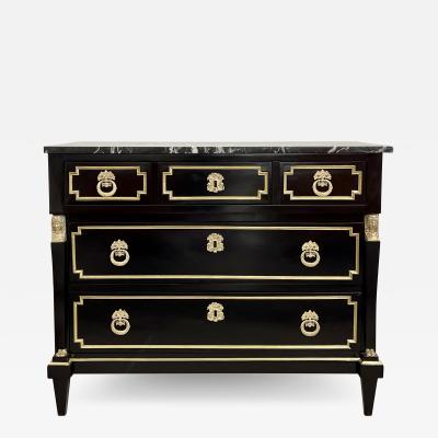 19th Cent Ebony Empire Commode or Nightstand Refinished Bronze Mounted