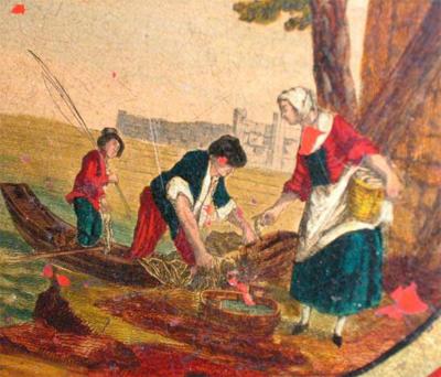 19th Cent Empire Red Tole Tray