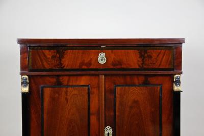 19th Cent Mahogany Empire Commode Half Cabinet Gilt Caryatids DE ca 1815
