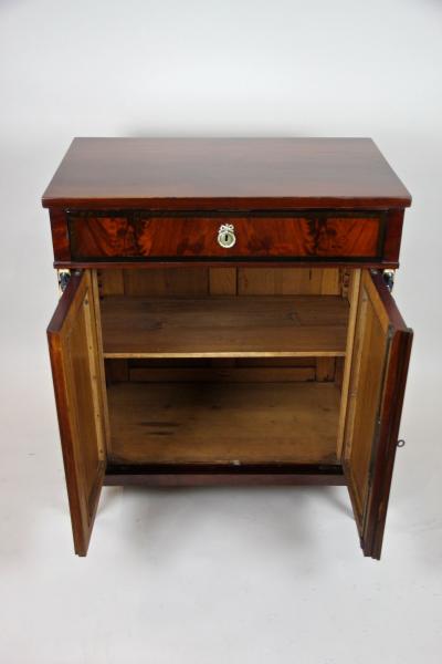 19th Cent Mahogany Empire Commode Half Cabinet Gilt Caryatids DE ca 1815