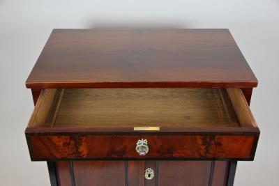 19th Cent Mahogany Empire Commode Half Cabinet Gilt Caryatids DE ca 1815