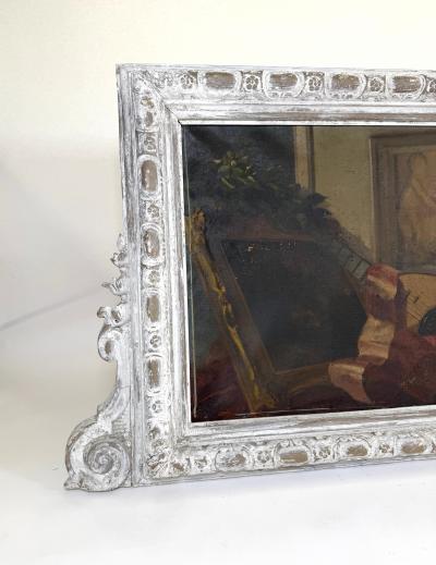 19th Century Allegorical Still Life Oil Inset Dessus de Porte or Overdoor Panel
