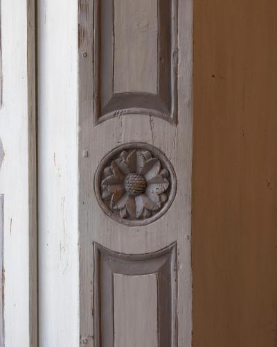 19th Century Alpine Painted Cupboard in White and Gray