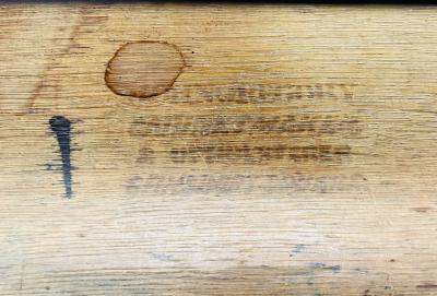 19th Century American Classical Revival Writing Table in Solid Oak with Ebonized