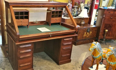 19th Century American Cutler Sons Model 1 Roll Top Desk