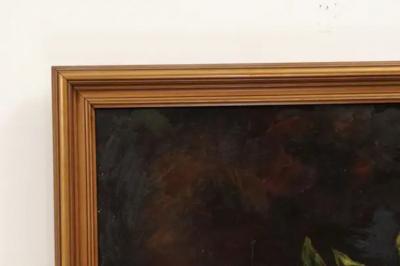 19th Century American Framed Still Life Painting Depicting Peaches and Grapes