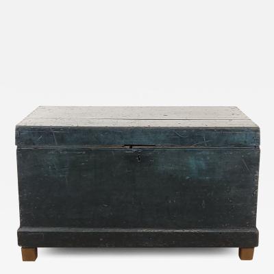 19th Century American Green Painted Trunk