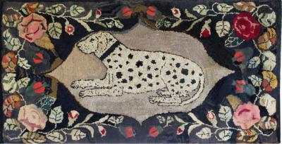 19th Century American Hooked Rug Depicting a Dalmatian
