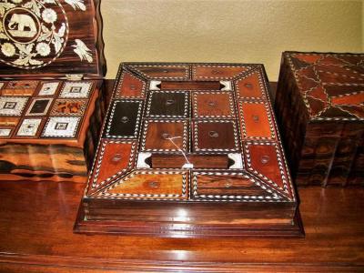 19th Century Anglo Ceylonese Specimen Wood Stationary Tray