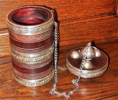 19th Century Anglo Indian Spice or Tea Caddy with Silver Mounts