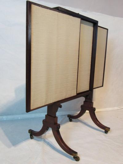 19th Century Antique American Sheraton Mahogany Fireplace Screen circa 1830