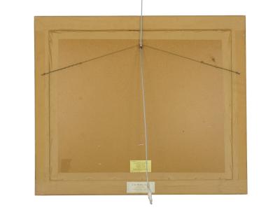 19th Century Antique Equestrian Oil Landscape Painting of Figure w Horses