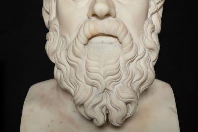 19th Century Antique Italian Grand Tour Marble Bust of Socrates ca 1860 80