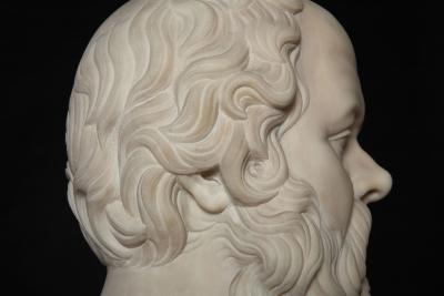 19th Century Antique Italian Grand Tour Marble Bust of Socrates ca 1860 80