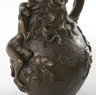 19th Century Art Nouveau Style Bronze Vase