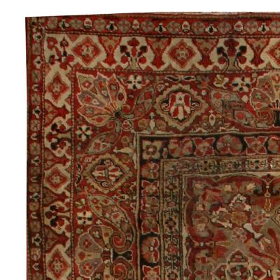 19th Century Authentic Indian Amritsar Botanic Handmade Wool Carpet