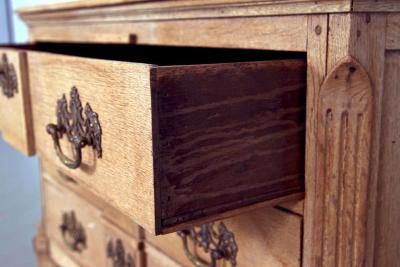19th Century Belgian Hand Carved Oak Commode