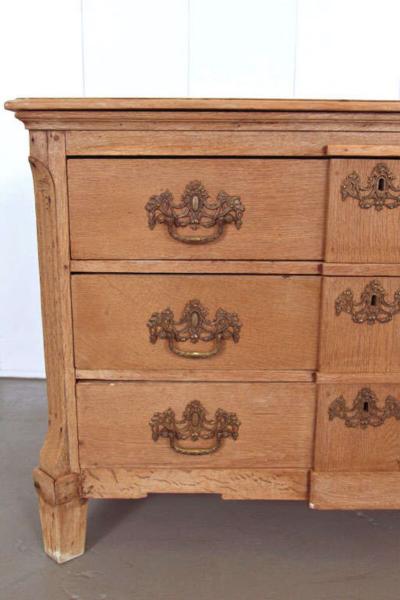 19th Century Belgian Hand Carved Oak Commode