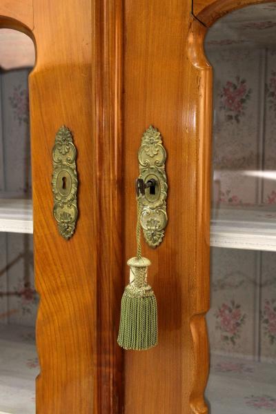 19th Century Biedermeier Cherrywood Vitrine Display Cabinet Austria ca 1840