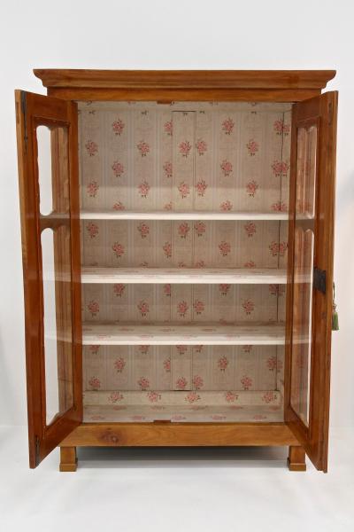 19th Century Biedermeier Cherrywood Vitrine Display Cabinet Austria ca 1840