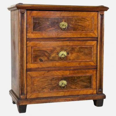 19th Century Biedermeier Chest Of Drawers With Micro Inlays Walnut AT ca 1850