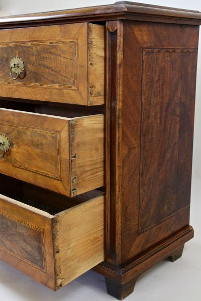 19th Century Biedermeier Chest Of Drawers With Micro Inlays Walnut AT ca 1850