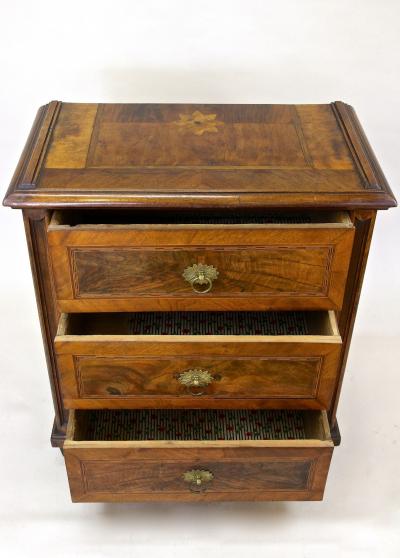 19th Century Biedermeier Chest Of Drawers With Micro Inlays Walnut AT ca 1850