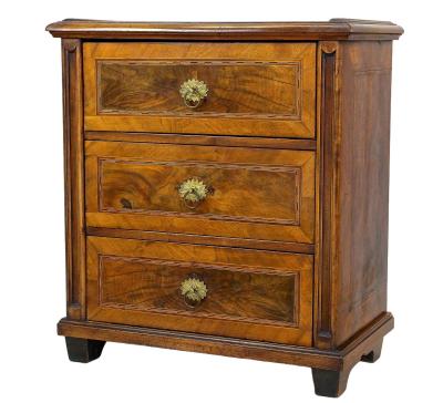 19th Century Biedermeier Chest Of Drawers With Micro Inlays Walnut AT ca 1850