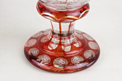 19th Century Biedermeier Glass Goblet Engraved Handpainted AT ca 1835