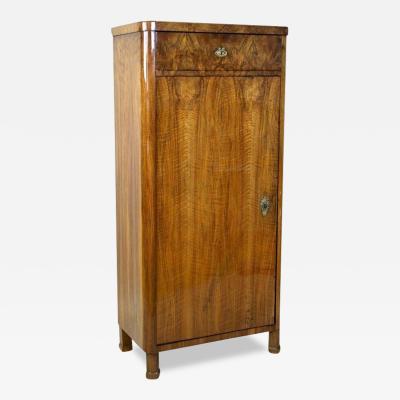 19th Century Biedermeier Nutwood Cabinet With Drawer Austria circa 1850