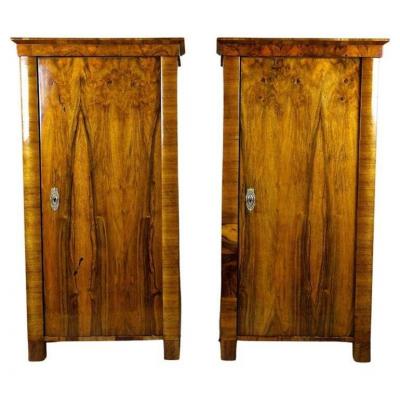 19th Century Biedermeier Nutwood Cabinets Austria circa 1830
