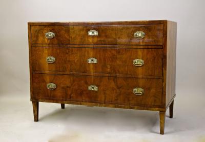19th Century Biedermeier Nutwood Chest Of Drawers Secretaire Desk AT ca 1840