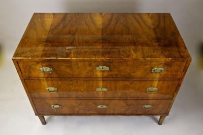 19th Century Biedermeier Nutwood Chest Of Drawers Writing Commode AT ca 1840