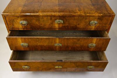 19th Century Biedermeier Nutwood Chest Of Drawers Writing Commode AT ca 1840