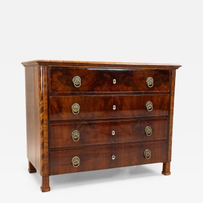 19th Century Biedermeier Nutwood Chest of Drawers Commode Austria ca 1840