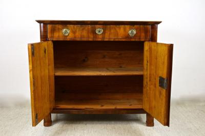 19th Century Biedermeier Nutwood Commode Trumeau Half Cabinet AT circa 1830