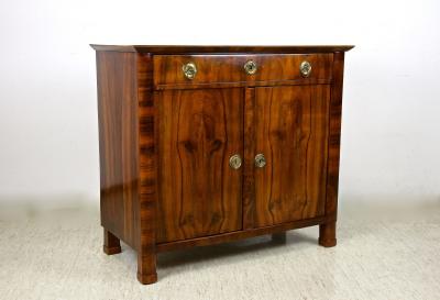 19th Century Biedermeier Nutwood Commode Trumeau Half Cabinet AT circa 1830