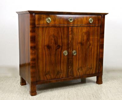 19th Century Biedermeier Nutwood Commode Trumeau Half Cabinet AT circa 1830