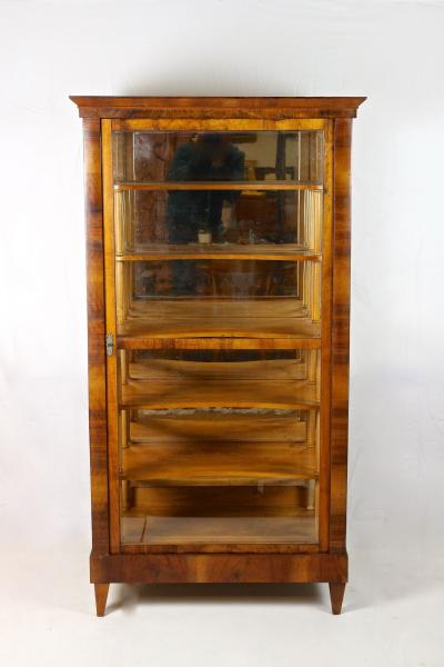 19th Century Biedermeier Nutwood Vitrine Display Cabinet Austria circa 1840