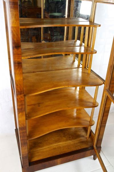 19th Century Biedermeier Nutwood Vitrine Display Cabinet Austria circa 1840