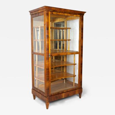 19th Century Biedermeier Nutwood Vitrine Display Cabinet Austria circa 1840